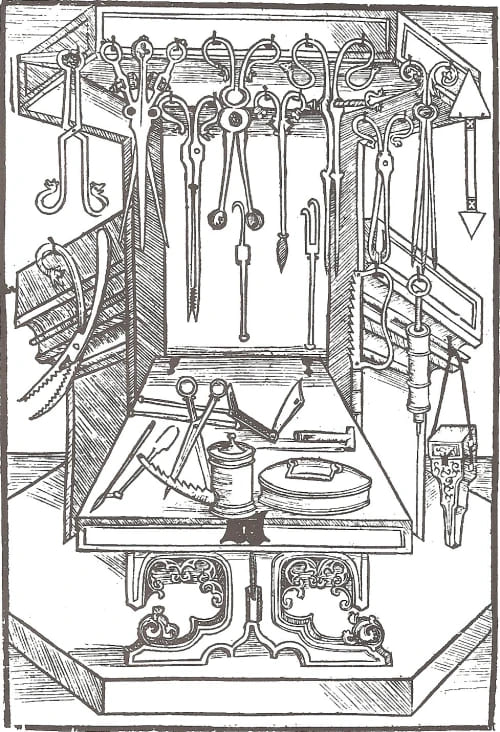 Strumentario Chirurgico di H. Brunswing, in Chyrurgia, Maguntia 1497