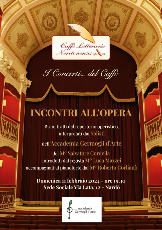 Locandina de "i concerti..al caffè" "Incontri all'opera"