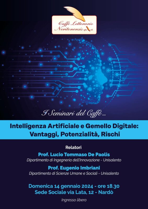 Locandina de "I Seminari del caffè.... Intelligenza artificiale e gemello digitale